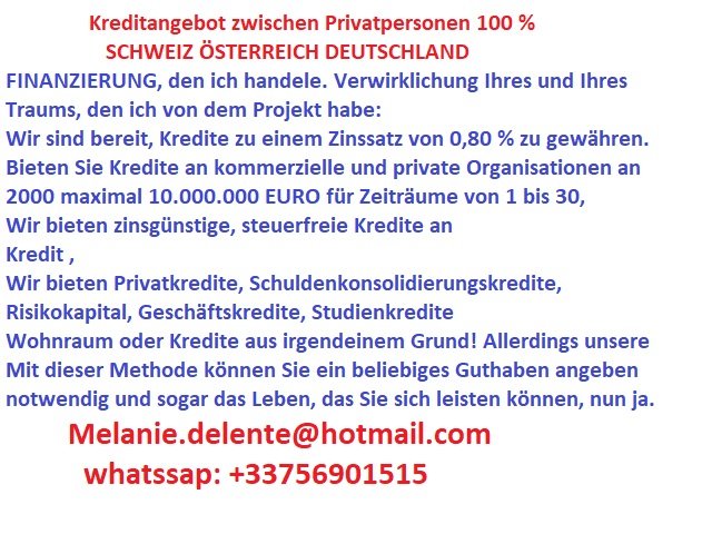 Service de Financement de prêt - investissement / Nathalie.dihars@outlook.com / whatssap: +33756901515