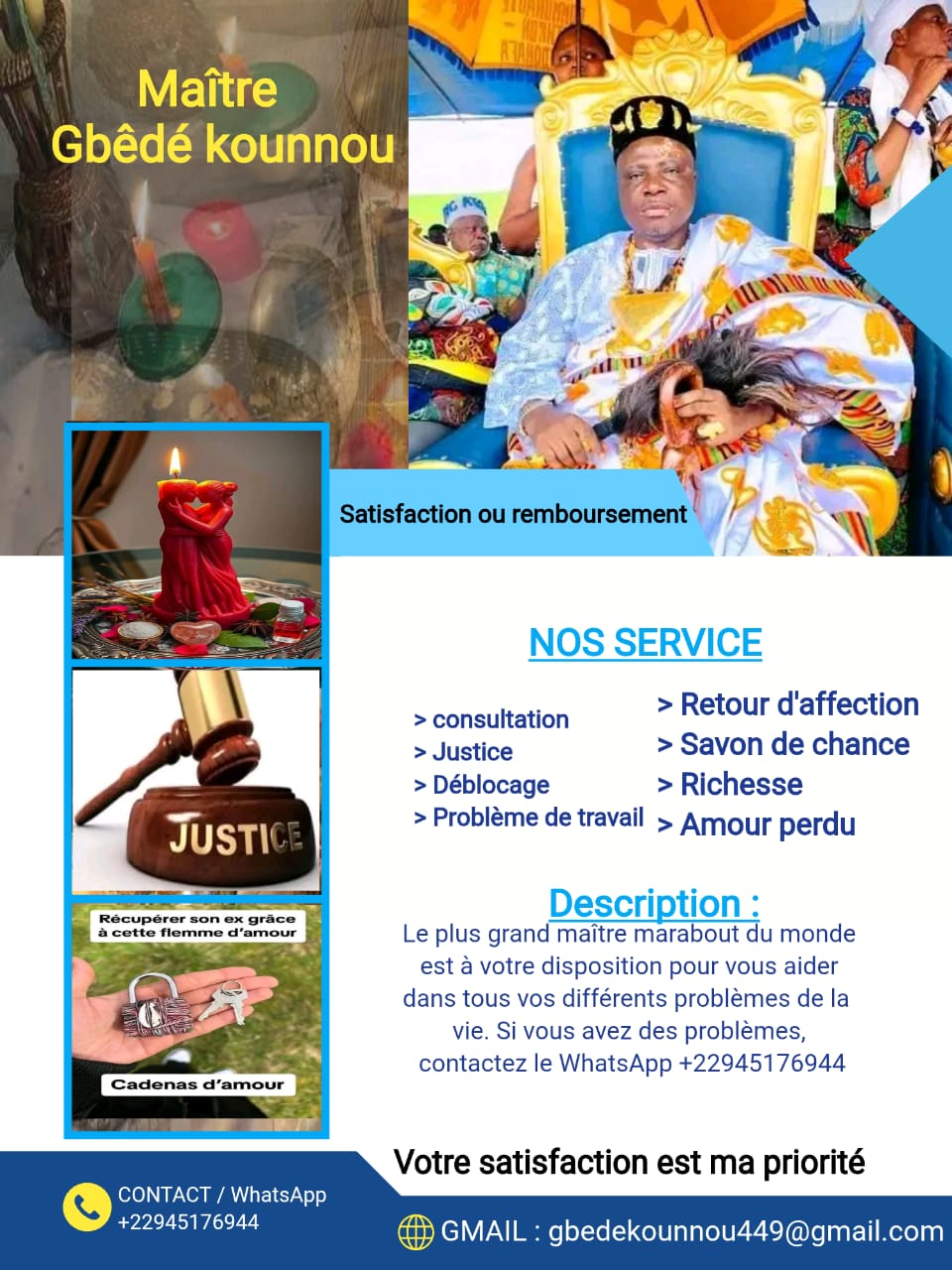 +22945176944 numéro du vrai maître Marabout du monde