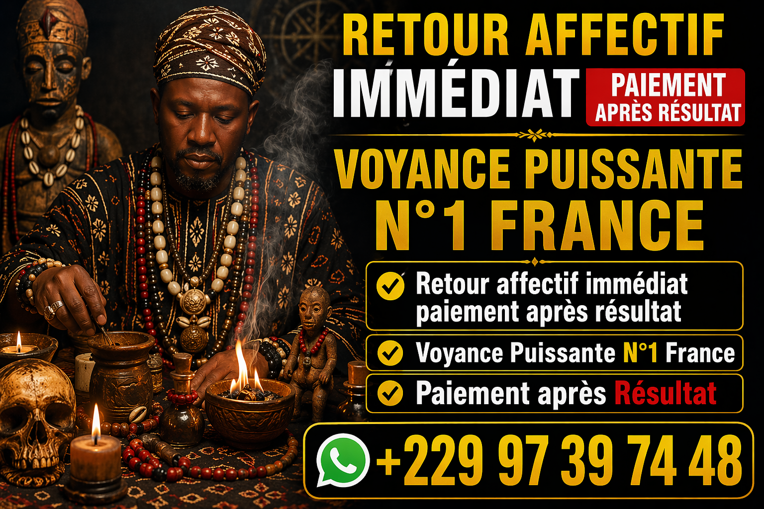 Marabout voyant médium BABA PAUL, BABA PAUL spécialiste du retour affectif, consultation de retour affectif, accompagnement en retour affectif, retour affectif amoureux, retour d'affection, retour de l'être aimé, réconciliation amoureuse, harmonie du couple, consultation sentimentale, voyance amour